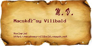 Macskásy Vilibald névjegykártya